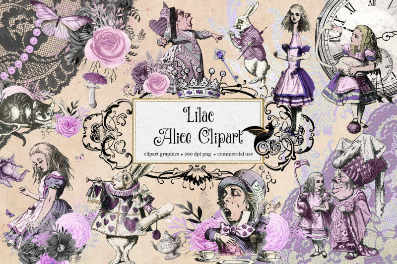 lilac-alice-in-wonderland-clipart