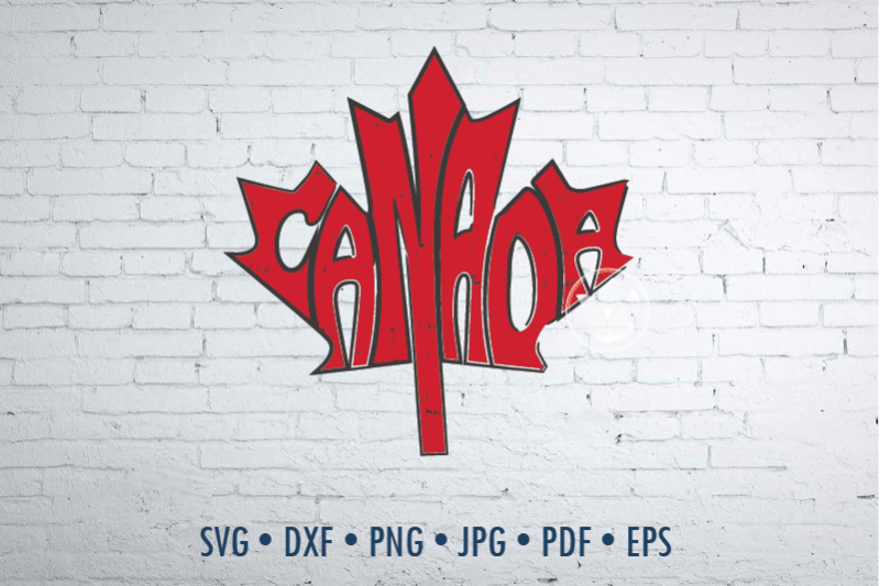 canada-word-art-in-maple-leaf-shape-with-black-outline-svg-dxf-png