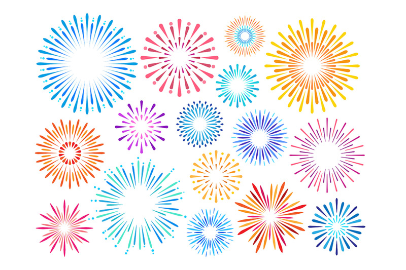 festive-fireworks-celebrating-design-element-set