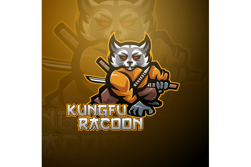 kungfu-raccoon-esport-mascot-logo-design