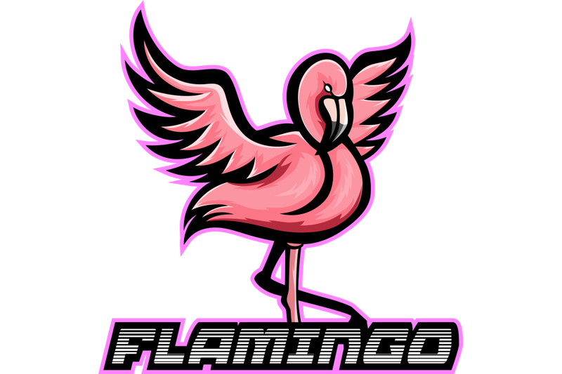 flamingo-esport-mascot-logo-design