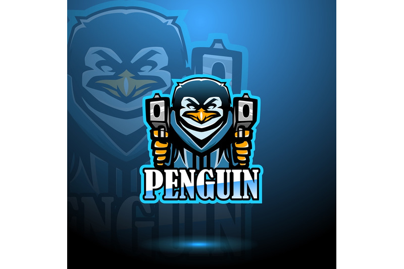 penguin-esport-mascot-logo-design-with-gun