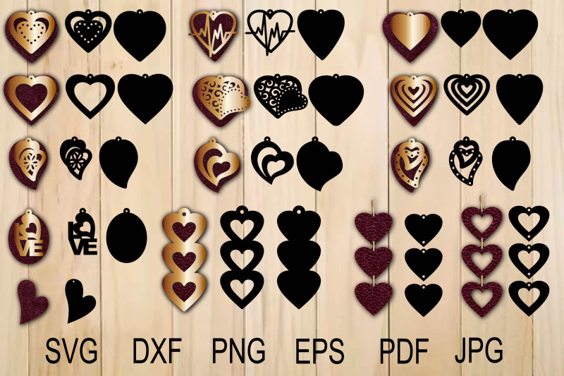 Download Heart Earring SVG, Valentine Earrings, Earrings svg ...