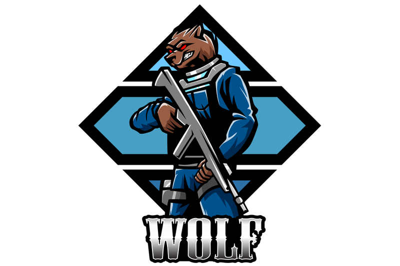 wolf-gunner-esport-mascot-logo
