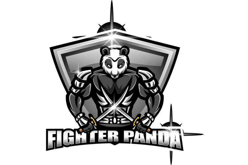 panda-fighter-esport-mascot-logo