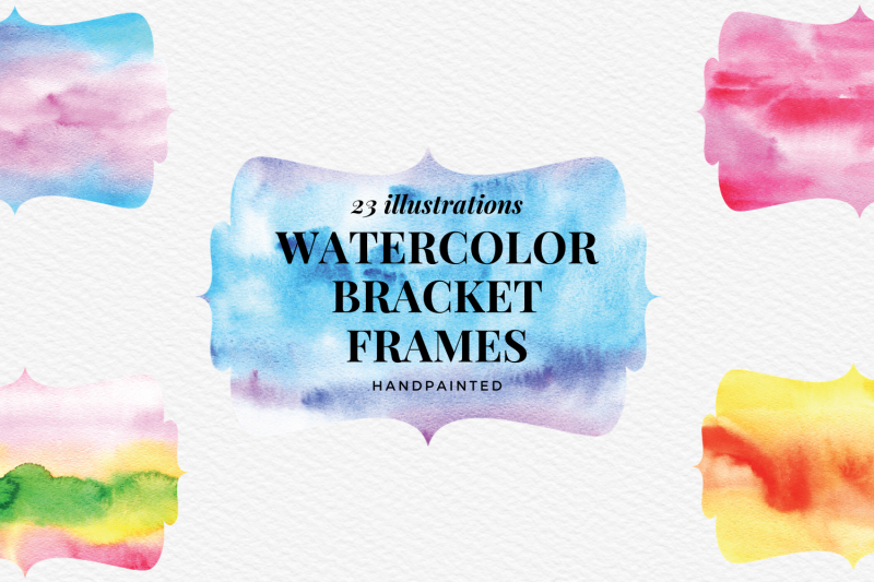 bracket-watercolor-frames-watercolor-texture-labels-clipart