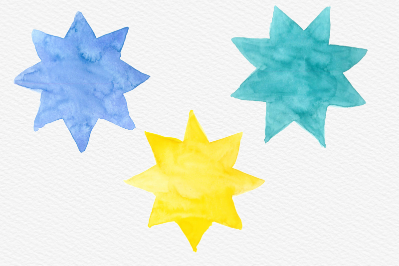 hand-painted-watercolor-stars-watercolor-love-stars