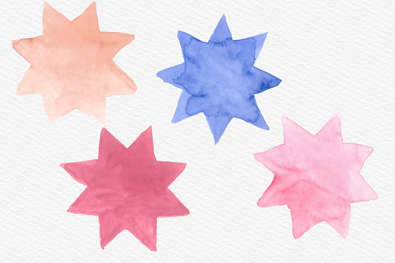 hand-painted-watercolor-stars-watercolor-love-stars
