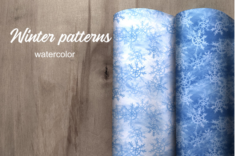 patterns-with-snowflakes-winter-watercolor-background