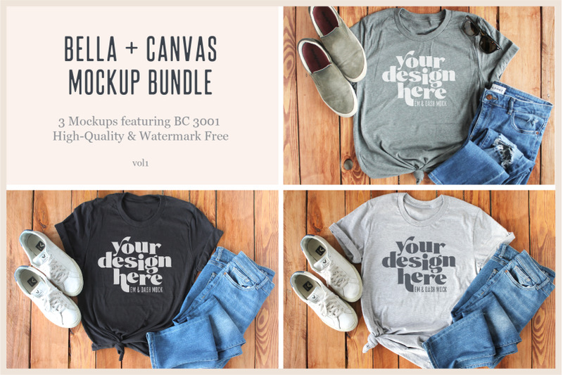 bella-canvas-3001-tee-shirt-mockup-bundle-vol1