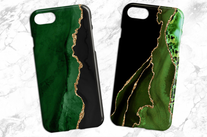 green-and-gold-agate-watercolor-textures