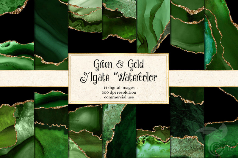 green-and-gold-agate-watercolor-textures