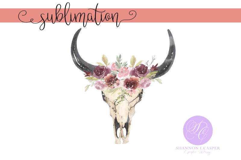 boho-cow-skull-with-handpainted-watercolor-flowers
