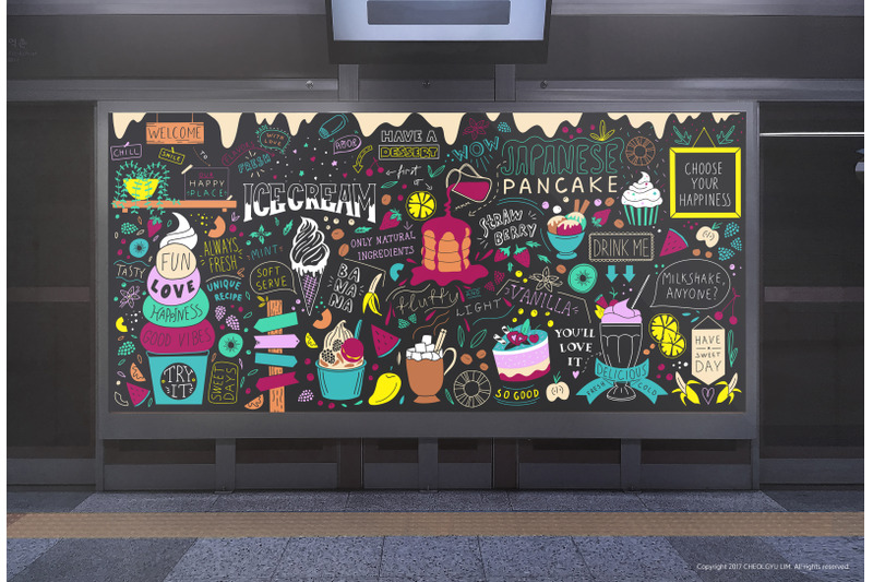 dessert-doodles-chalkboard-wall-art