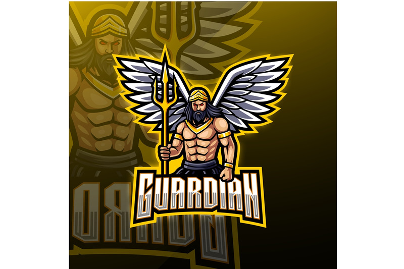 Guardian angel mascot logo design By Visink | TheHungryJPEG.com