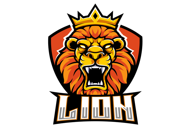 Lion head esport mascot logo design By Visink | TheHungryJPEG