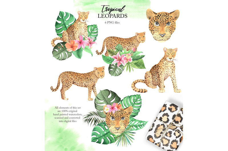 watercolor-leopards-in-the-jungle