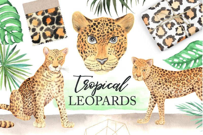 watercolor-leopards-in-the-jungle