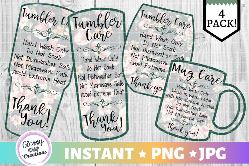 tumbler-care-card-pack-png-print-and-cut-green-floral