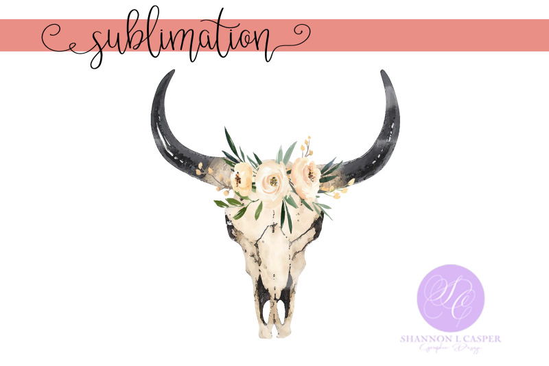 boho-cow-skull-with-handpainted-watercolor-flowers