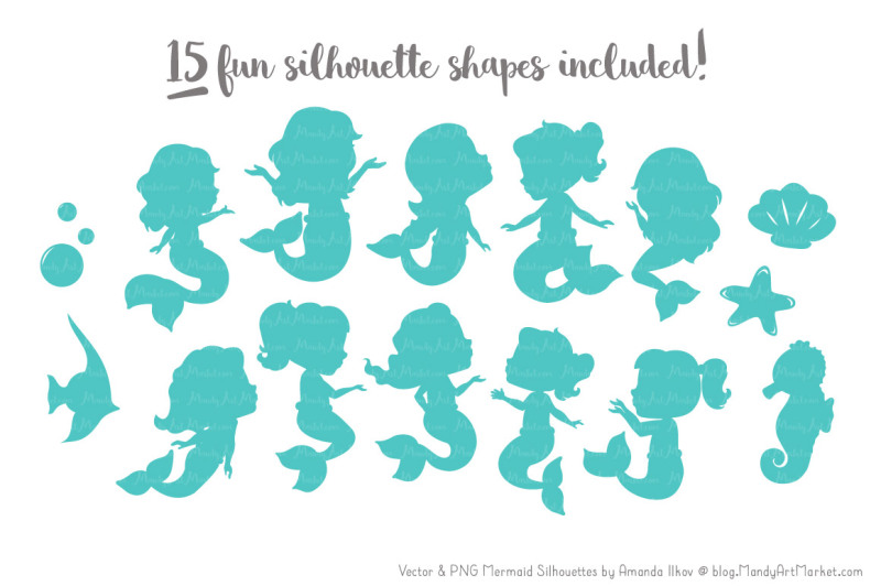 sweet-mermaid-silhouettes-vector-clipart-in-land-and-sea
