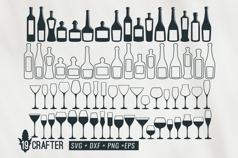 Download wine glass and bottle wine svg bundle By greatype19 ...