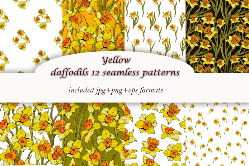 yellow-spring-daffodils-12-patterns