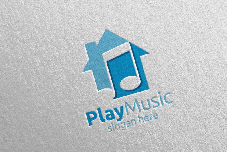 music-logo-with-note-and-house-concept-33