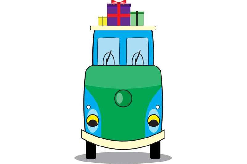 cartoon-cart-with-gifts-box