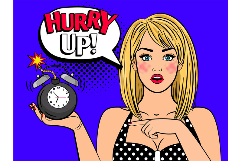 pop-art-woman-with-alarmclock-bomb