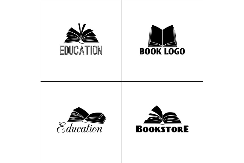 books-and-education-logo-set-paper-book-black-emblems-designs-for-lea