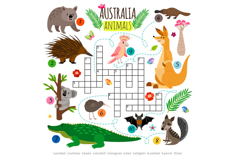 australian-animals-crossword-kids-words-brainteaser-word-search-puzz