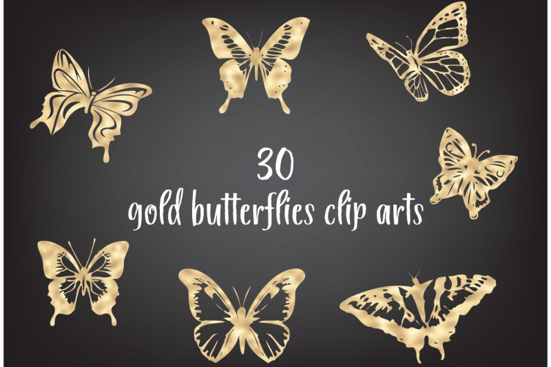 gold-foil-butterfly-butterflies-clip-art-golden-insects
