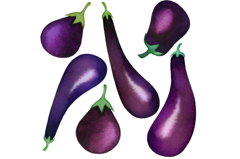 watercolor-eggplants