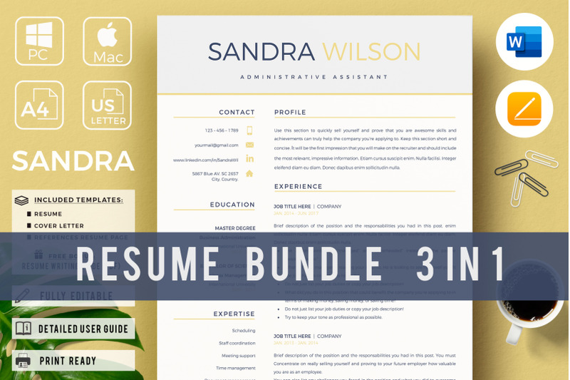 resume-bundle-3-in-1-administrative-assistant-resume-cover-letter