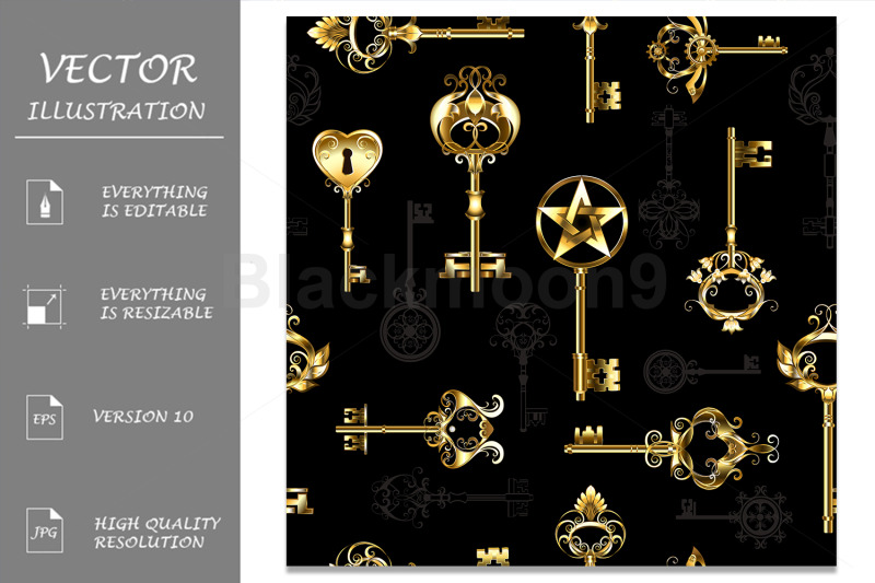 seamless-pattern-with-golden-keys