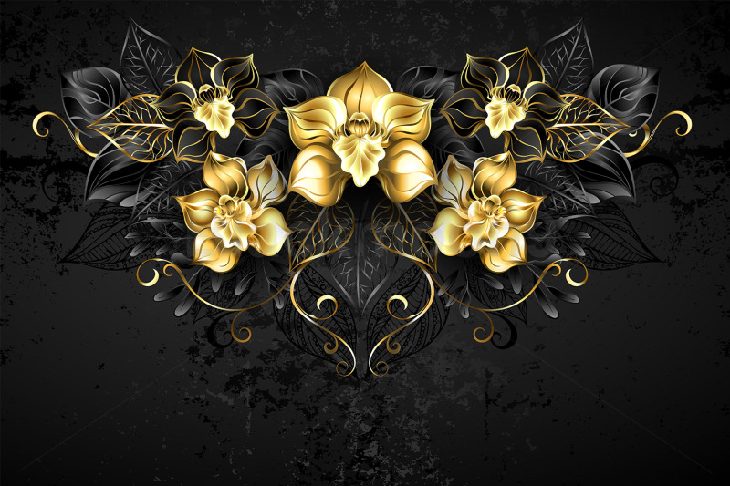 symmetrical-pattern-with-black-orchids