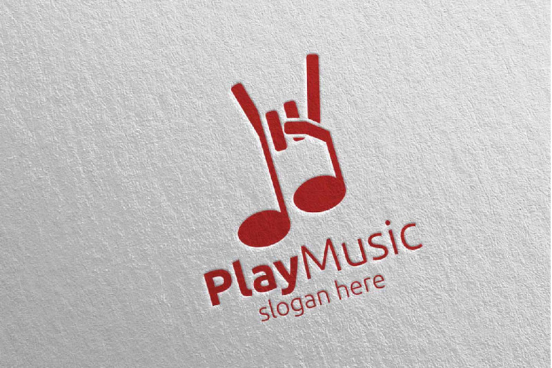 rock-music-logo-with-note-and-play-concept