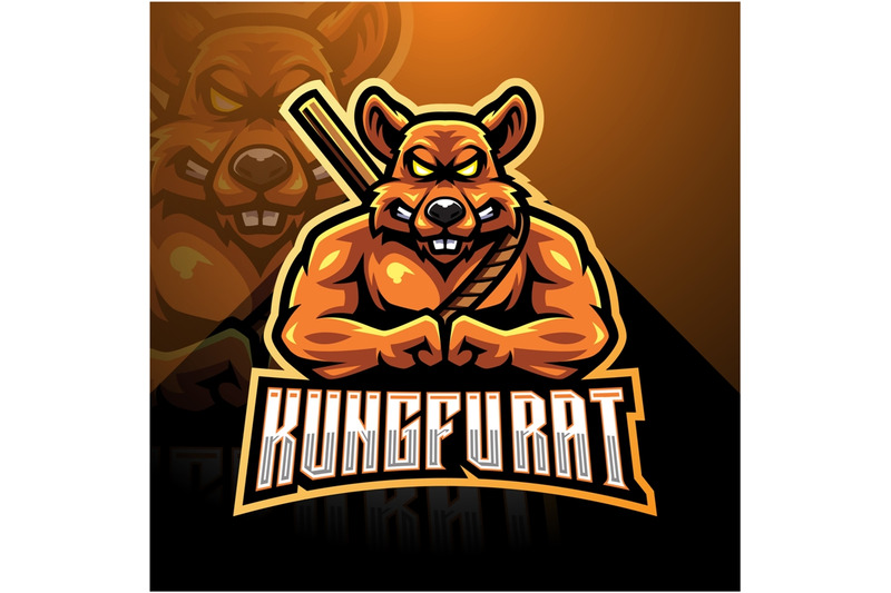 kungfu-rat-esport-mascot-logo-design