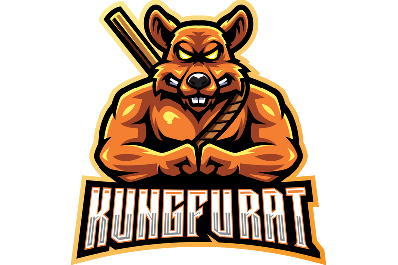 kungfu-rat-esport-mascot-logo-design