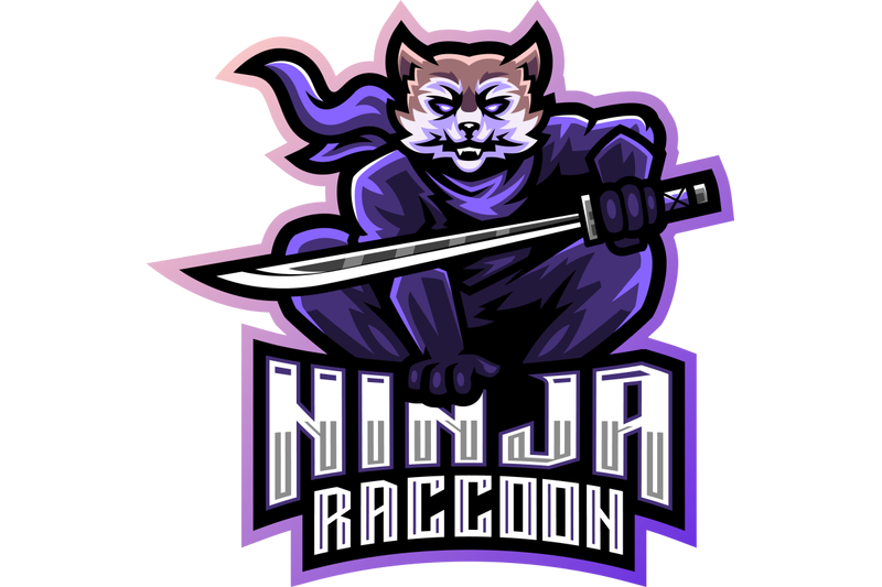 ninja-raccoon-esport-mascot-logo-design