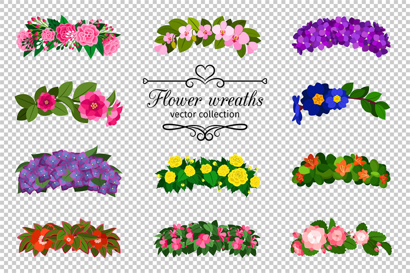 flower-wreaths-set