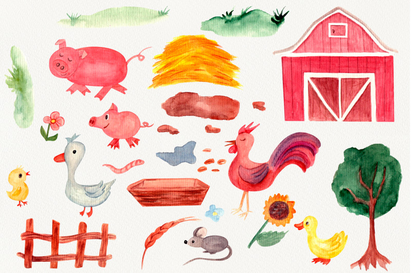 farm-yard-watercolor-clipart