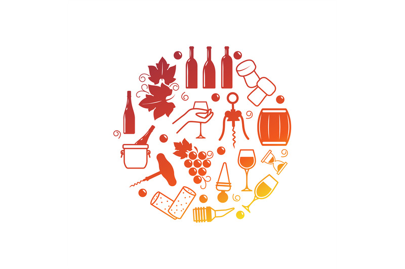 wine-icons-isolated-on-white