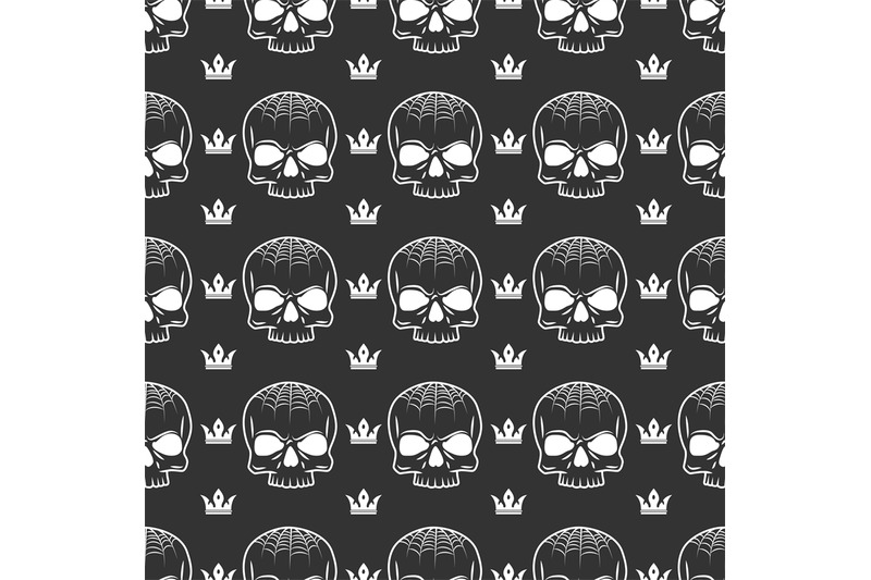 crown-and-skull-seamless-pattern