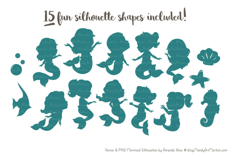 sweet-mermaid-silhouettes-vector-clipart-in-retro-bold