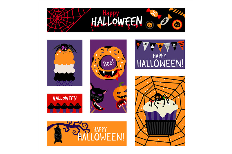 crazy-halloween-banners-set