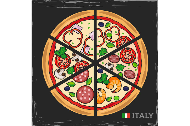 italian-pizza-on-grunge-backdrop-vector-illustration