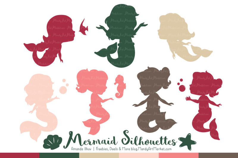 sweet-mermaid-silhouettes-vector-clipart-in-rose-garden