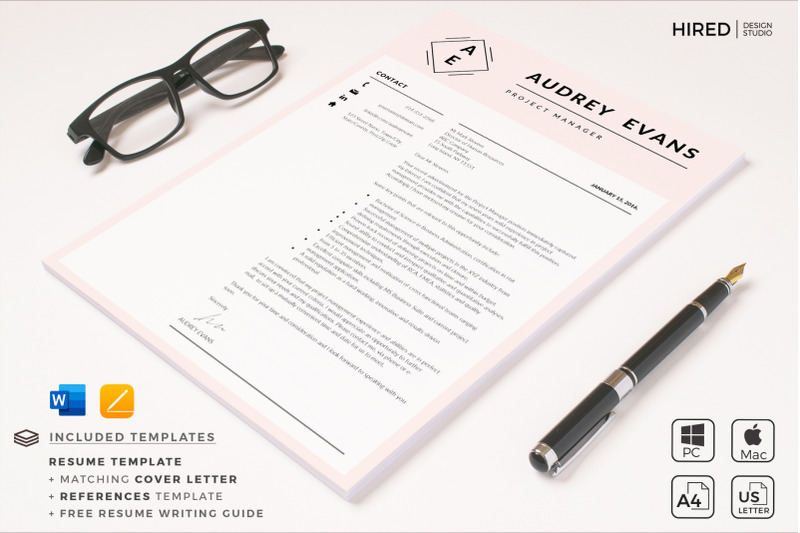project-manager-resume-resume-cv-with-logo-professional-cover-lette